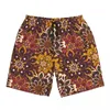 Men's Shorts Bathing Suit Tribal Floral Print Board Summer Ethnic Retro Classic Beach Short Pants Male Sports Quick Dry Swim Trunks