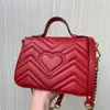 Trekkoord 2024 Mode Dames Schoudertas Hoogwaardig Echt Leer Top Handvat Klassieke Luxe Handtas Hart Ontwerp Zachte Flap