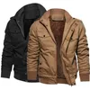 Herrjackor överdimensionerade vinter förtjockar fleece casual mens bomullsjacka kappa multi-fakter taktiska parkas vindbrytare