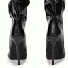 Women Thigh-high Boots Fall and Winter Patent Leather Leg Slimming Elastic Thigh-high Boots with High Heels