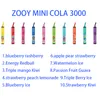 ZOOY MINI COLA 3000 PUFF 3K PUFF使い捨てのVAPE充電式Eタバコメッシュコイル10色9ml e-liquid Puff 3k Vaper