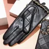 Cinq doigts gants hiver mode classique à la mode marque luxe design gant en cuir dame garder chaud écran couche supérieure en peau de mouton C2887