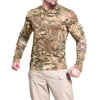 Homens camisetas Homens Manga Longa Top Camuflagem Impressão Treinamento T-shirt com Tecnologia Seca Rápida Slim Fit Design para Outdoor