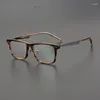 Óculos de sol quadros de alta qualidade óculos quadro acetato de titânio clássico design quadrado listrado cor miopia prescrição óculos