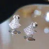 high quality 925 sterling silver diamond stud earrings for girls fashion jewelry dupe brand dress earrings