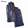 GOURS Winter Men's Real Leather Gloves Genuine Goatskin Hand Weave Finger Gloves New Arrival Fashion Brand Warm Mittens GSM01241l