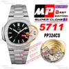 5711/1A CAL A324SC Automatic Mens Watch MPF Diamonds Bezel Black Texture Dial Stick Markers Stainless steel bracelet Super Edition Reloj Hombre Puretimewatch PTPP