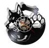 Siberian Husky Record Wall Clock Non Ticking Pet Shop Vintage Art Decing Hanging Watch Dog Breed Husky Dog Owner Gift Idea X07267668117