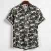 Mens clothing 2024 summer new European size mens floral short sleeved shirt for men