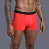 Unterhosen Lange elastische Boxer für Mann Baumwolle Herren Höschen Familiendruck Boxershorts Herren vorne offen Unterwäsche Sexy männliche Shorts