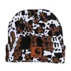 2024 New Cow Pattern Captnting Cap Beanies Ins Leopard Print Men and Women Warm Warm Bracking Hats Y2K Beanie Hat