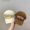 Ball Caps RICYGVM Fashion Children Baseball Hat Letter Embroidery Kids Duck Tongue Cap Boy Girl Solid Color Peaked Caps Outdoor Sun VisorsY240315
