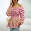 Magliette da donna T-shirt moda autunnale Boho Abbigliamento bohémien Top femminili