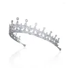 Hair Clips Vintage Cubic Zirconia Tiara For Wedding Crystal Bridal Headpiece Diadem Girl Prom Party Head Jewelry