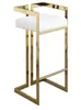 Elegant Modern Vintage Design gold Metal Velvet Furniture Armrest Chrome Finished High Bar Stool Chair for dining room6935550