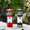 Outdoor Solar Resin Rotating Courtyard Landscape Decoration Light Warning Lighthouse Outdoor Lawn Garden Ornaments