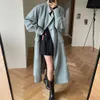 Canggumu 2024 Spring Fashionable Long Windbreaker Women's Coat Korean Casual Slimming Midjeband Cardigan 5113