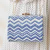 Summer Small Fresh Straw Woven Women's Bag Wind Single Shoulder Belt Chain Dinner Bag Ripple Square Handle