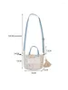 Drawstring Hylhexyr Woman Blue Floral Patchwork Shoulder Bag Quilted Cotton Adjustable Crossbody Bags Handbag Satchels