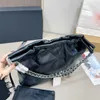 Grande 22bag designer bolsa vintage bolsa de ombro crossbody couro genuíno totebag moeda pingente das mulheres capacidade compras 43*40cm