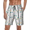 Heren shorts badmode klassieke polka dots en strepen bord zomer zwarte lijnen stijlvolle korte broek mannelijke sport surf zwemstammen