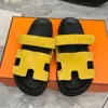 Fashion designer slippers slides top quality platform sandals men summer sliders shoes classic brand casual woman outside slipper beach real leather AAA