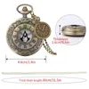 Pocket Watches Roman Watch Vintage Bronze Quartz med tillbehör Män Kvinnor Pendant Chain Clock Practical Collectibles