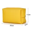 Cosmetic Bags Simple Solid Colour Zip Wash Square Waterproof Portable Double-sided Leather Pu Travel Bag