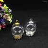 Pendant Necklaces 500sets/lot 20 15mm Clear Glass Vial With Lace Tray 8mm Metal Cap Globe Bubble Cover Dome Jars Diy Necklace