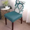 Housses de chaise Cercles de peinture géométriques Housse de chaise extensible bleu gris pour salle à manger Banquet Hôtel Housses de chaise de siège en spandex élastique L240315