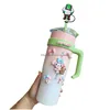 Drinking Sts Film per l'infanzia Film Verde Monster Sile St Toppers Accessori Er Charms Riutilizzabile Tappo antipolvere a prova di spruzzi Decorativo 8Mm/1 Otet0