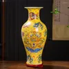 Jarrones 36 cm de gran tamaño Jingdezhen cerámica nueve dragones resplandor jarrón chino decoración del hogar sala de estar antiguo