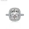 Bröllopsringar Klassiska kvinnor Mosonite Diamond Ring% True 925 Sterling Silver Party Wedding Ring Female Bride Engagement Smycken Q240315