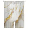 Curtains Marble Texture White Sheer Curtains for Bedroom Living Room Festival Decor Kitchen Tulle Curtain