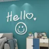 Stickers Letters 'hello' Acrylic Wall Stickers Living room Decoration Smiling face Kids room Bedroom 3D DIY Wall decorate Home decor