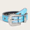 Rhinestone belt Women's ins wide belt decoration Fashion personality sequin jeans with a sense of versatile design 240315