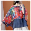 Women's Blouses Ethnic Style Summer Clothing Loose V-neck Tie Up Top Appears Blouse Covers Flesh O Neck Bat Sleeve Shirt For Women Tops