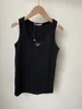 Tank Top Luxury Black White Gray shirts for women designer Full shoulder sleeveless top with casual summer breathable pure cotton crew neck vest Trend fashion