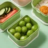 Servis tecknad lunchlåda mikrovågbar student bärbara söta barn bento förvaring frukt bevarande kök rätter