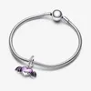 Purple Heart Dangle Charm Pandora's authentieke sterling zilveren bedels Dames Designer Sieraden Armband bedels Ketting Hanger kralen met originele doos TOP-kwaliteit