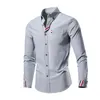 Mens Camisas Brancas Manga Longa Moda Coreana Contraste Stripe Designer Chemise Mariage Homme para Homens Camisa de Vestido de Negócios 5XL 240301