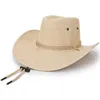 Bérets Vintage large bord chapeaux de soleil hommes Western Cowboy chapeaux été Panama plage pare-soleil casquette fête voyage Sombrero pêche en plein air