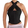 Tanks pour femmes Femmes Summer Halterneck Tops Corset Casual Mesh Bandage Dos Nu Sans Manches Crop Streetwear