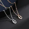 Bijoux de créateur Collier en fer à cheval Argent Rose Or Diamants Nexklace pour femmes hommes mariage pour couples marque cadeau de Saint Valentin avec boîte