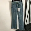 Letras clássicas imprimir calças femininas marca jeans calça de cintura alta calças jeans finas luxo longo jean