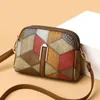 Shoulder Bags Color Matching Women's Bag Versatile Ethnic Style Crossbody National Fashion Trend Double Zipper Change Mobil