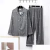 Men'S Sleepwear Mens Sleepwear Male 2024 Home Fashion Pure Print Pants Plu Letter Plaid Men Nightwear Size Lounge Sets Wear For Pajam Ot9Bi