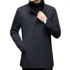 Doublure intérieure en fourrure de lapin manteau véritable pour hommes col de vison de longueur moyenne surmontant la veste dâge moyen