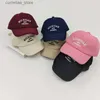 Ball Caps RICYGVM Corduroy Kids Baseball Hat Fashion Letter Children Peaked Cap Autumn Winter Long Brim Sun Visors Solid Color Baby BonnetY240315