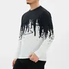 Men's T Shirts Men Basic Casual Contrast Color Round Neck Long Sleeve Tops Pullover Spring Clothes For Vcation Streetwear